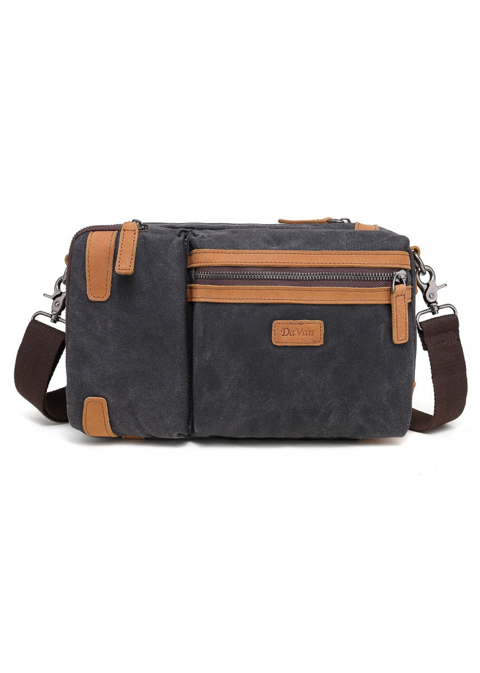 DaVan Waxed Canvas Multi-functional Bag Black