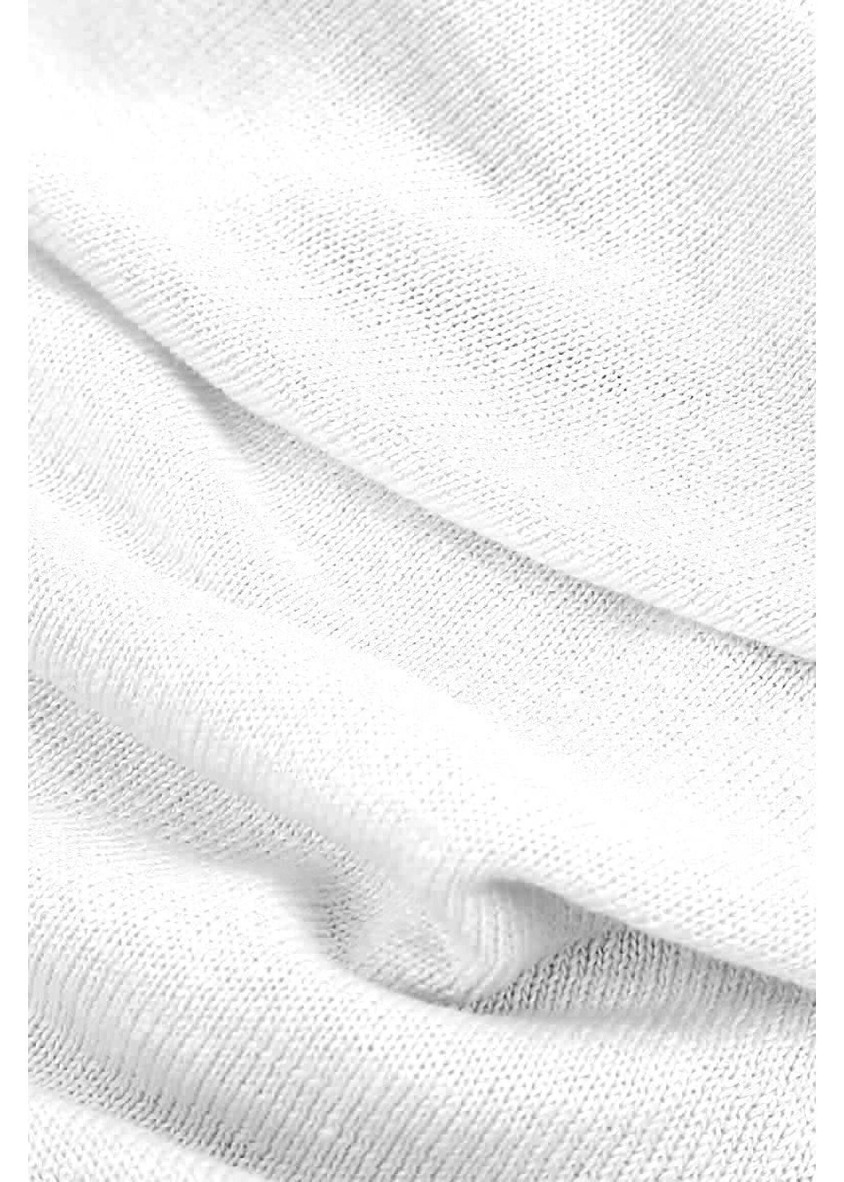 GRIZAS Button Band Boxy White Linen Cardigan