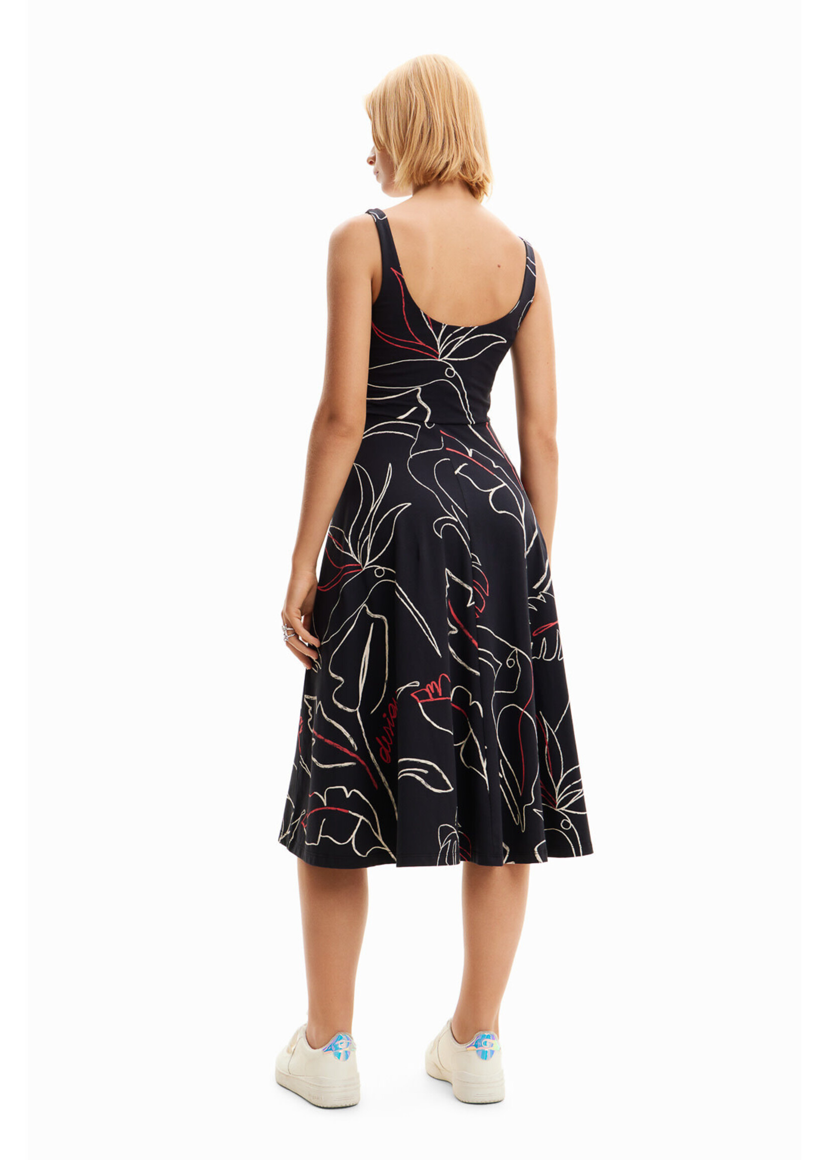 DESIGUAL Tropical strappy knit dress