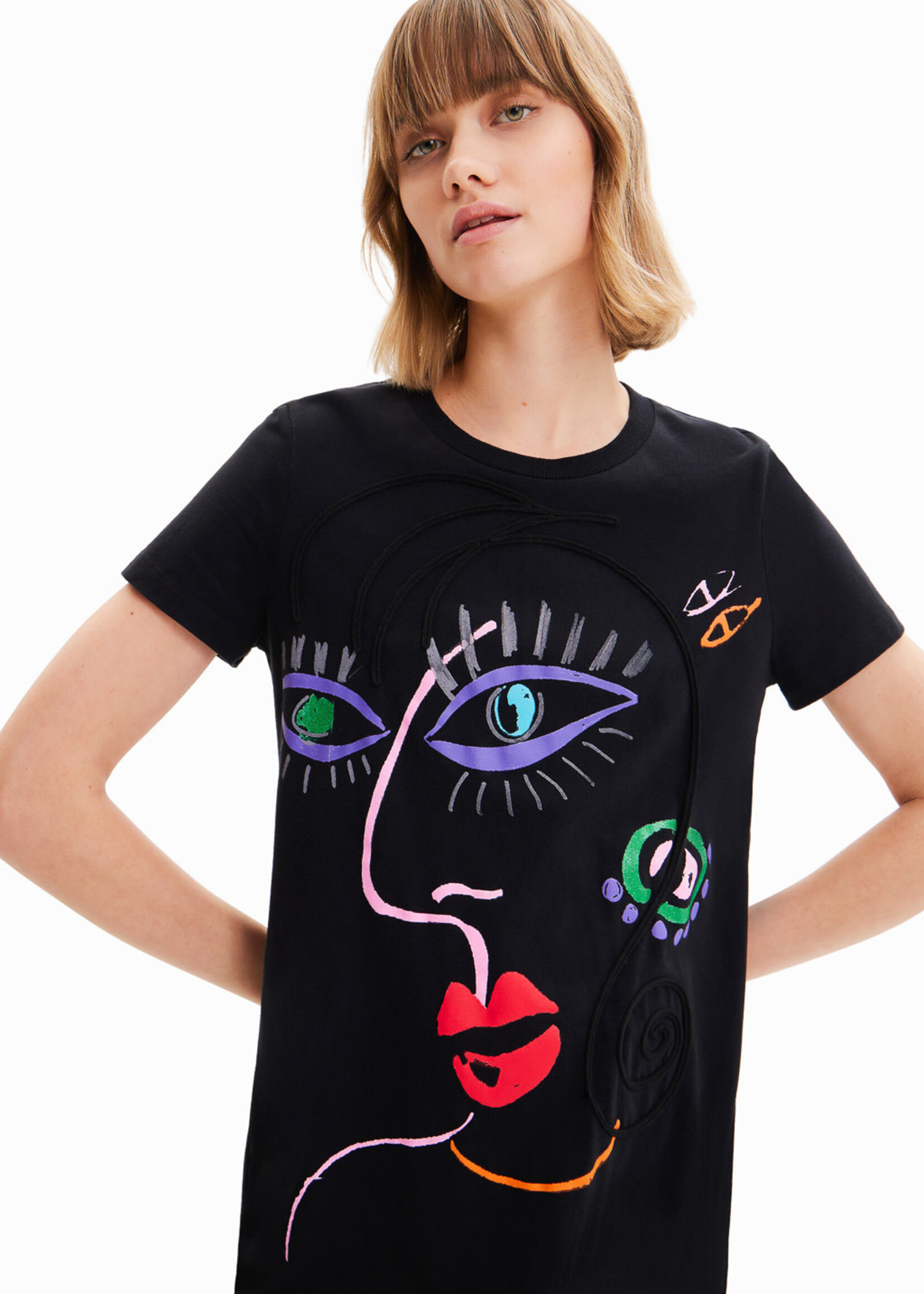 DESIGUAL Arty face T-shirt dress