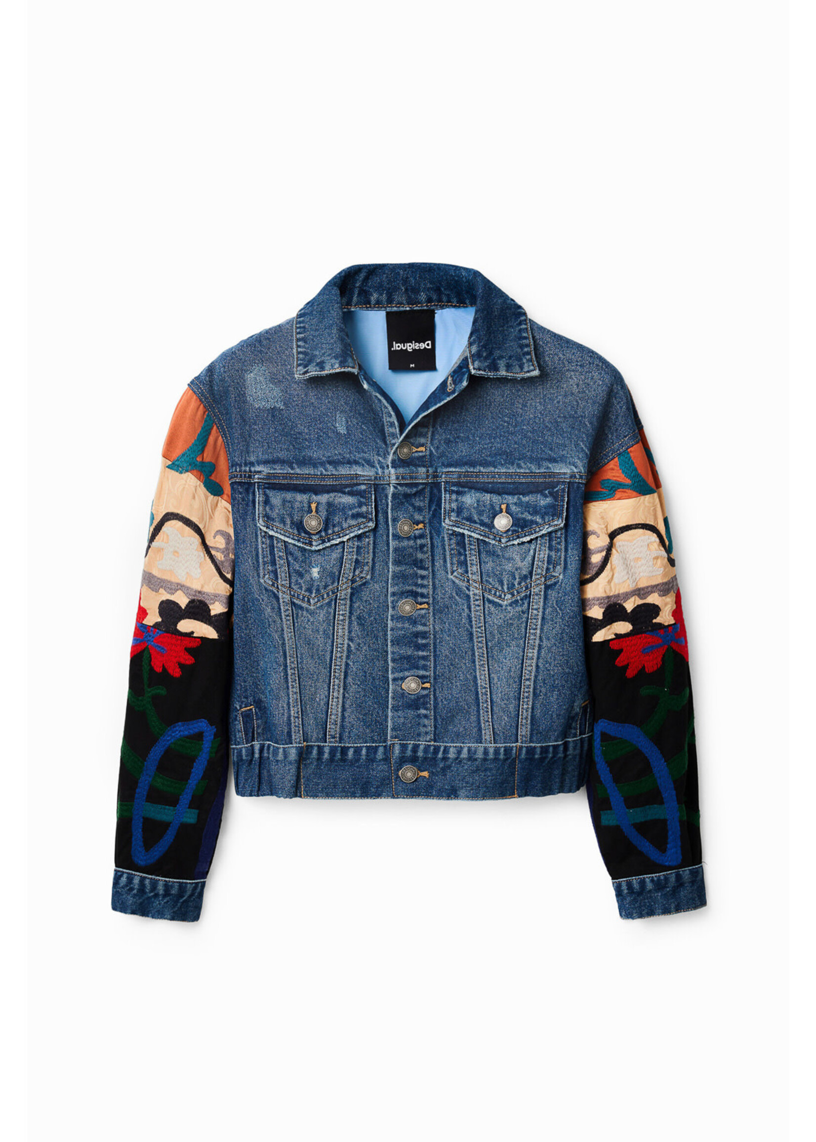 DESIGUAL Ethnic denim trucker jacket