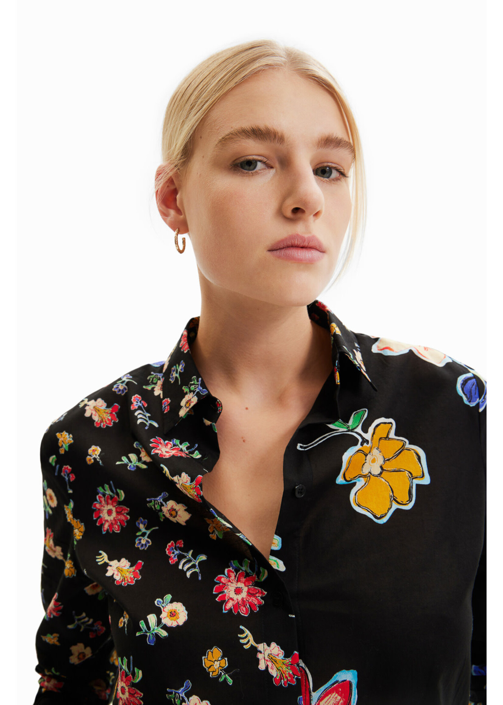 DESIGUAL Floral half-and-half shirt