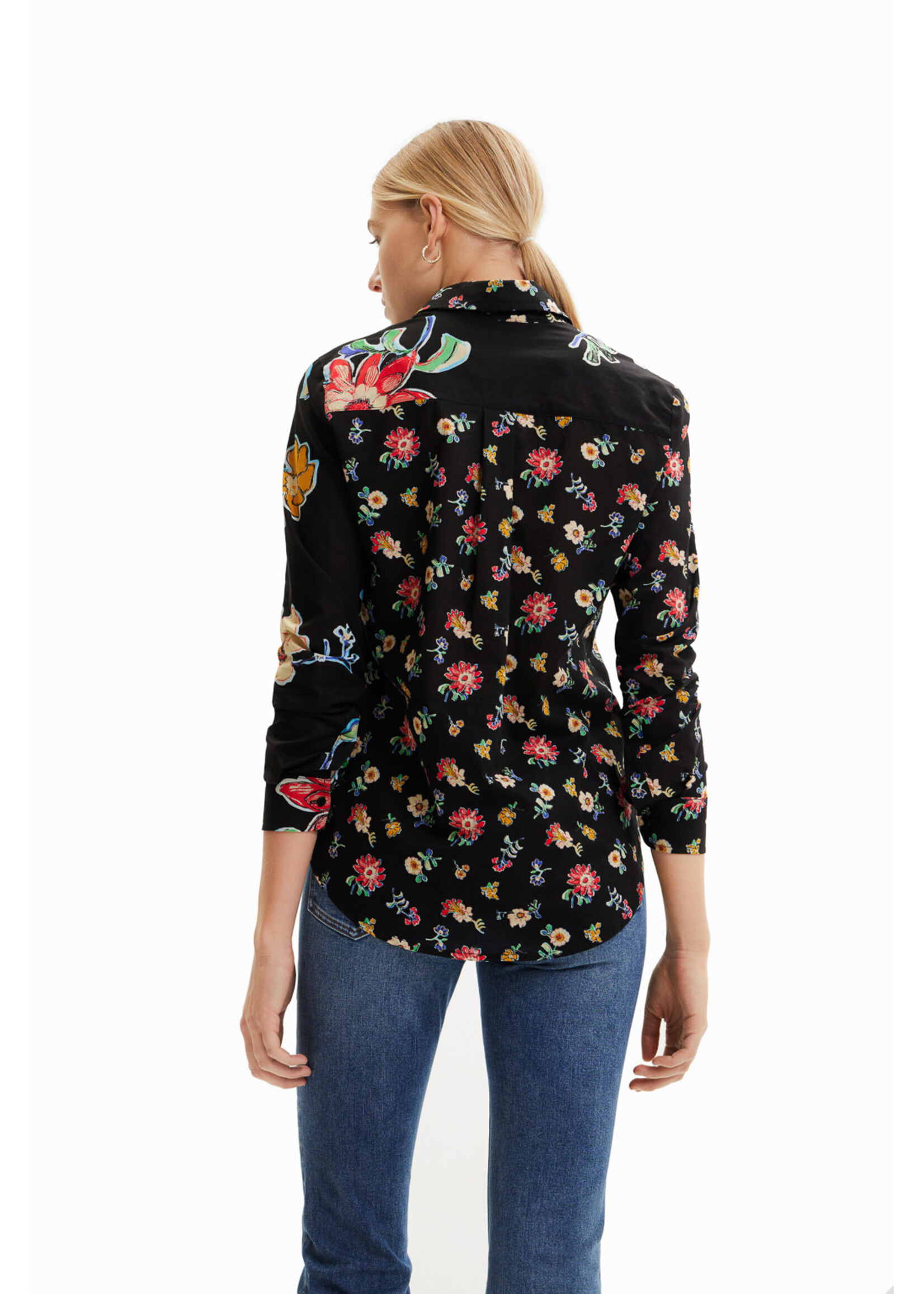 DESIGUAL Floral half-and-half shirt