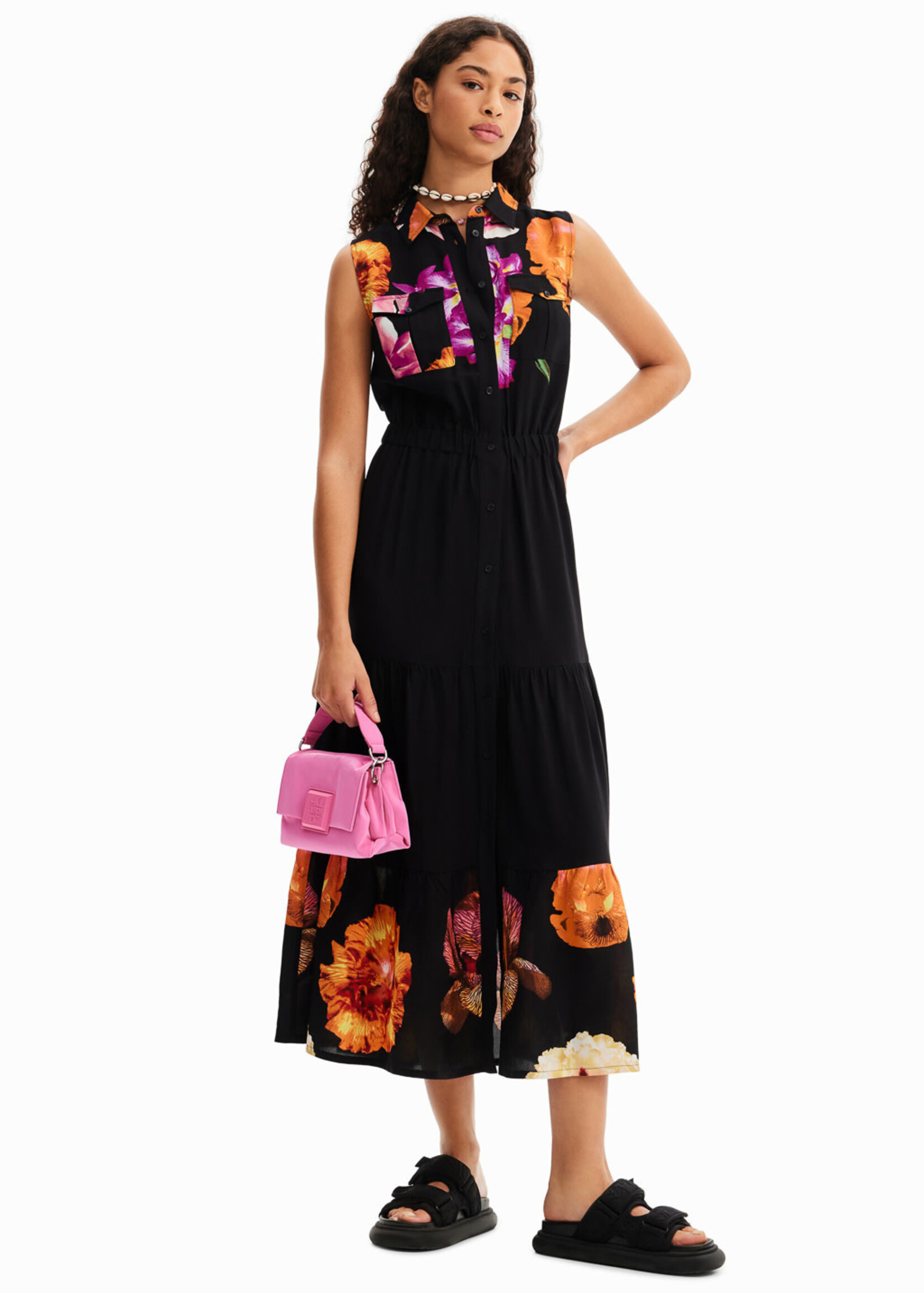 DESIGUAL M. Christian Lacroix long floral shirt dress