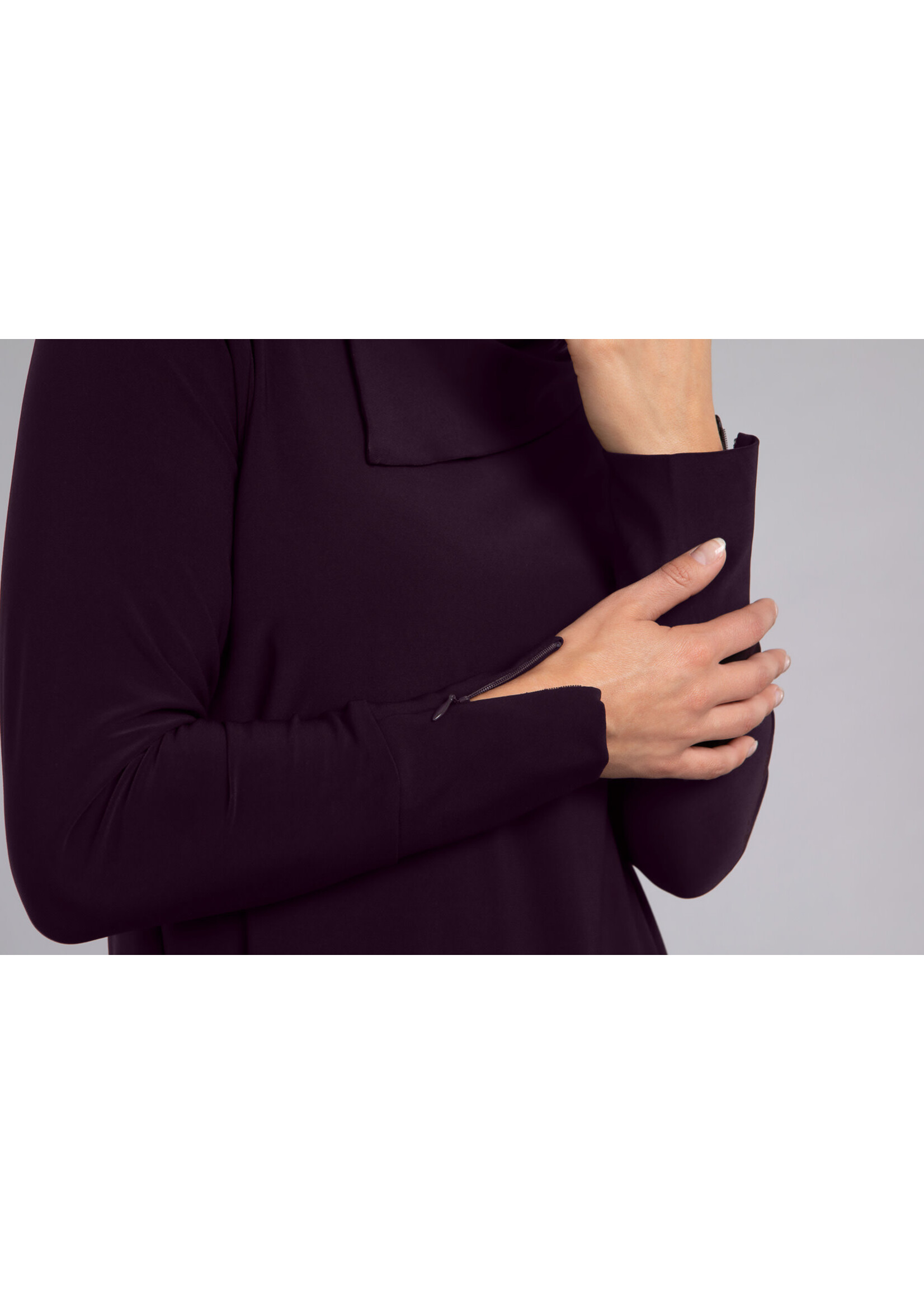 SYMPLI Foldover Neck Top Lg Slv