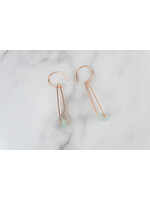 Cristy's Jewelry Designs Rose Gold Filled Raw Stone Drop Earrings - E568RG-AQ