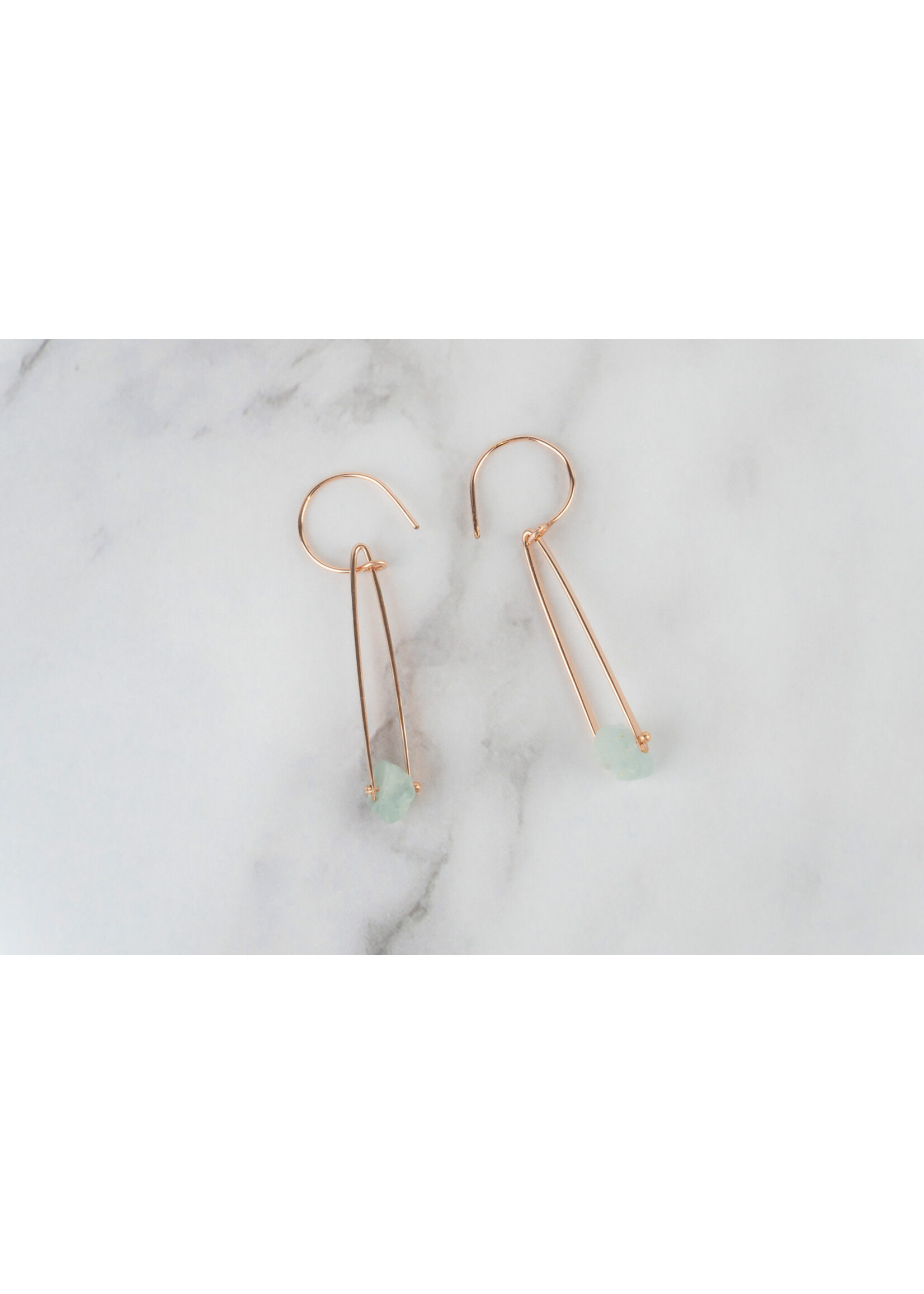 Cristy's Jewelry Designs Rose Gold Filled Raw Stone Drop Earrings