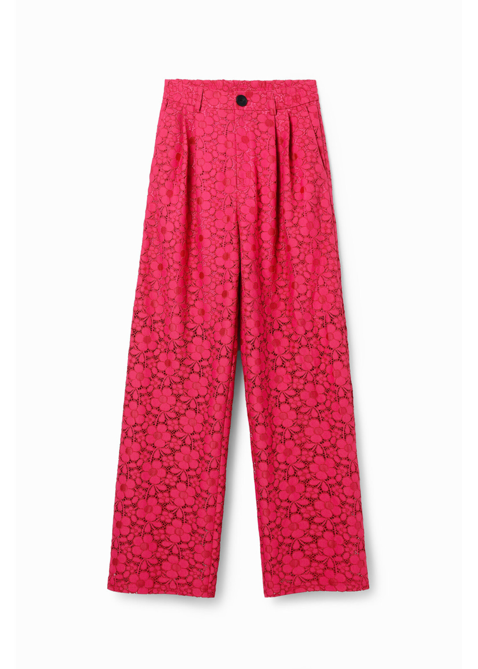 DESIGUAL Tailored floral lace trousers