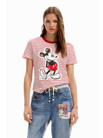 DESIGUAL Striped Mickey Mouse T-shirt -  24SWTK77