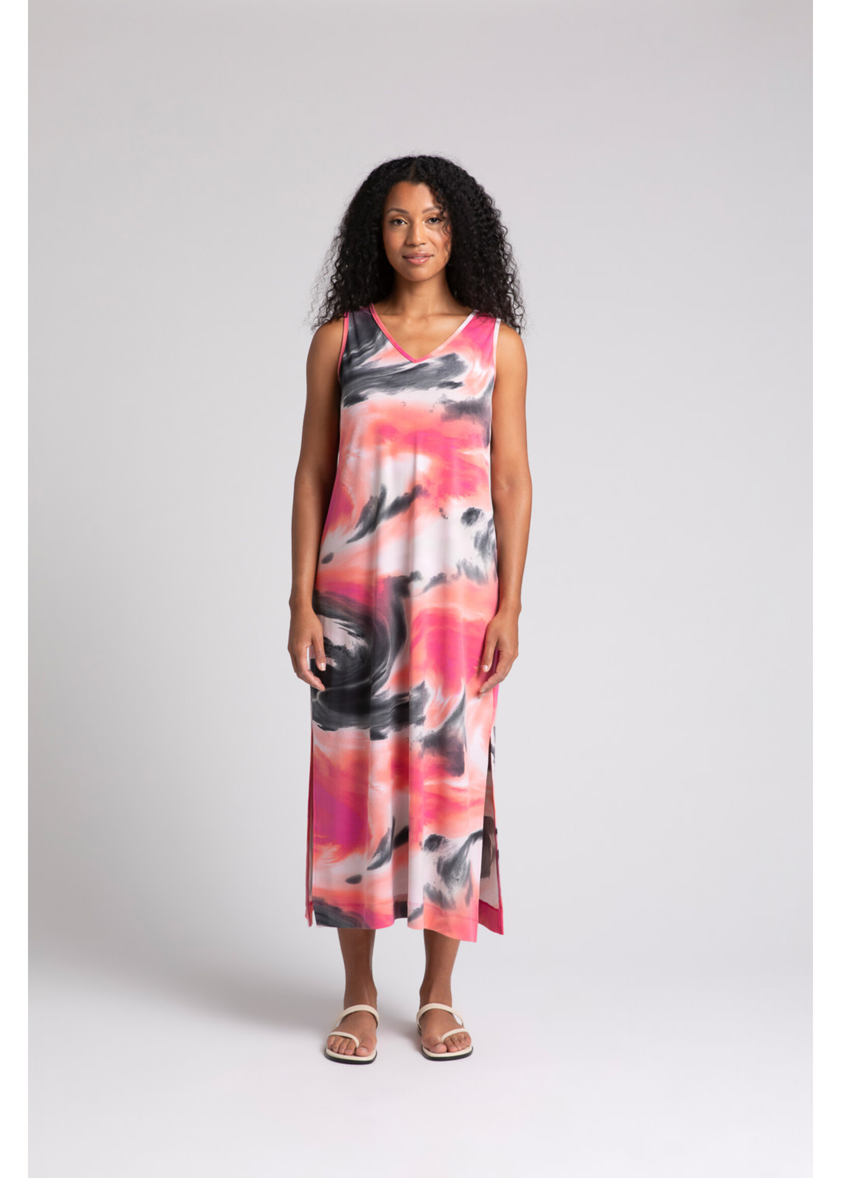 SYMPLI Reversible Slit Tank Dress, Print