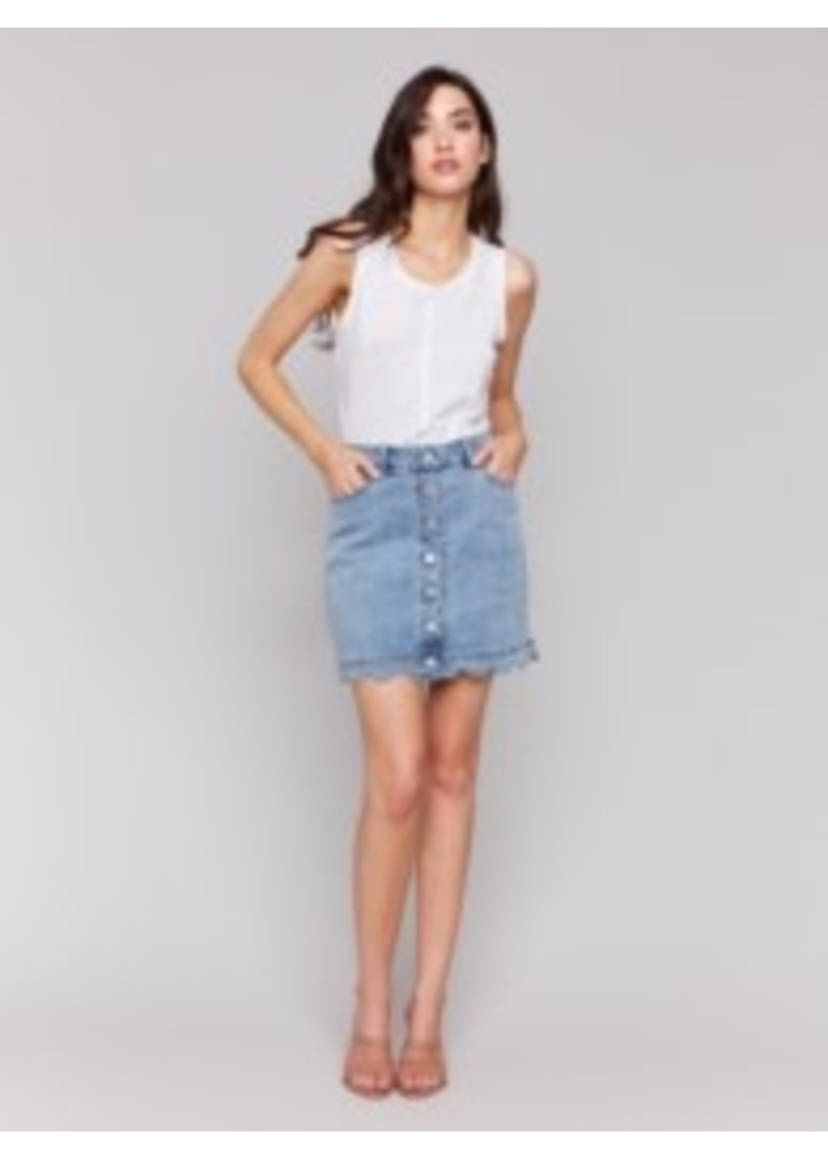 Charlie B Scallop Skirt C7079