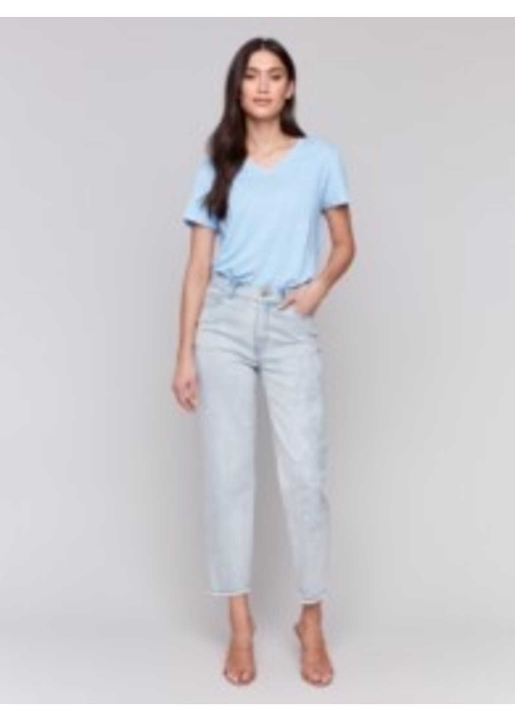 Charlie B Embroidered Leg Slim Pant C5634