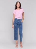 Charlie B Embroidered Pork Chop Pocket Pant C5632