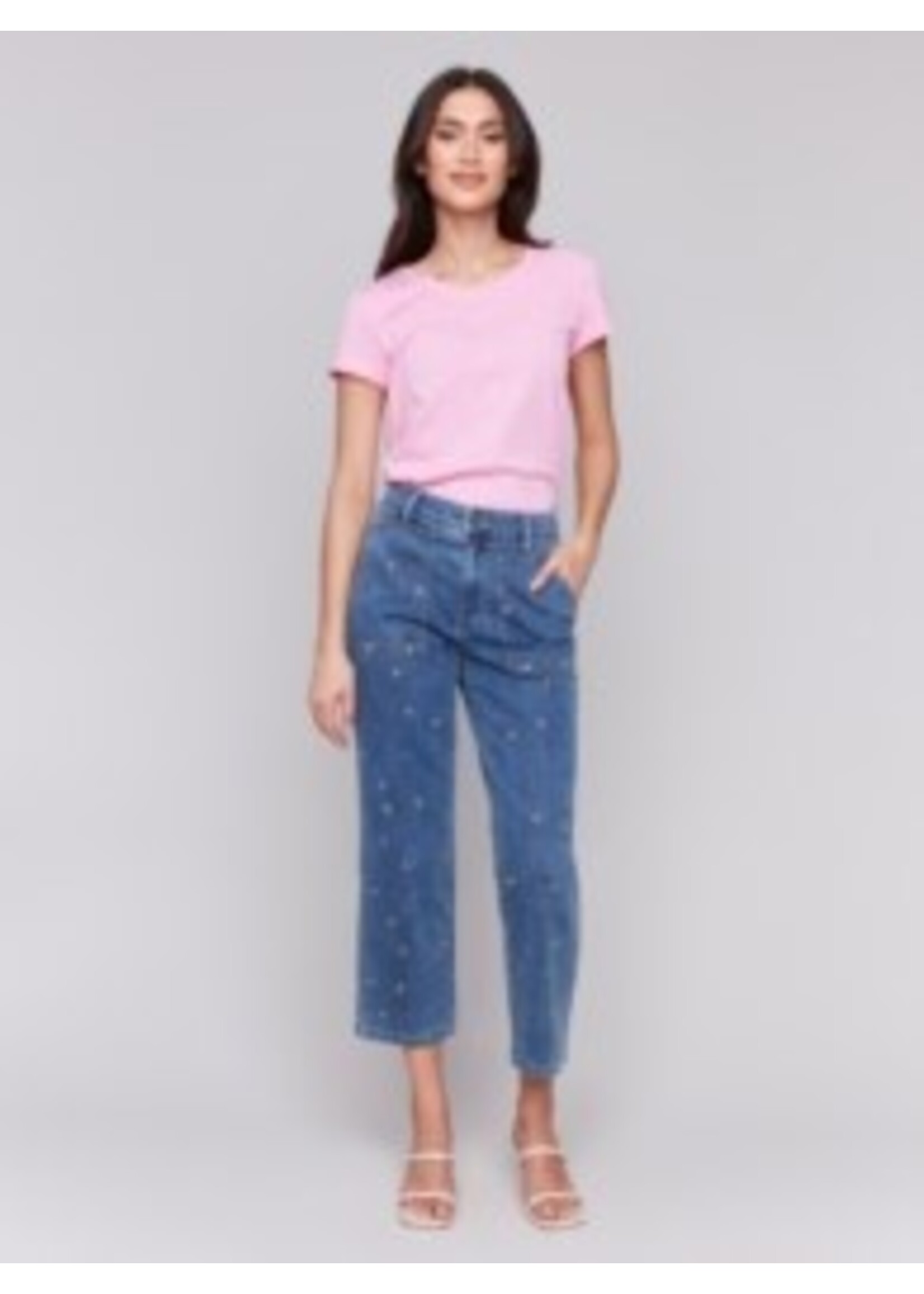 Charlie B Embroidered Pork Chop Pocket Pant C5632