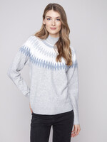 Charlie B Apres Ski Jacquard Mock Neck Sweater C2859