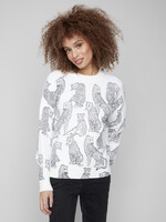 Charlie B Printed Crew Neck Sweater C2906