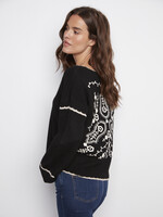 Charlie B Notched Neck Sweater C2879