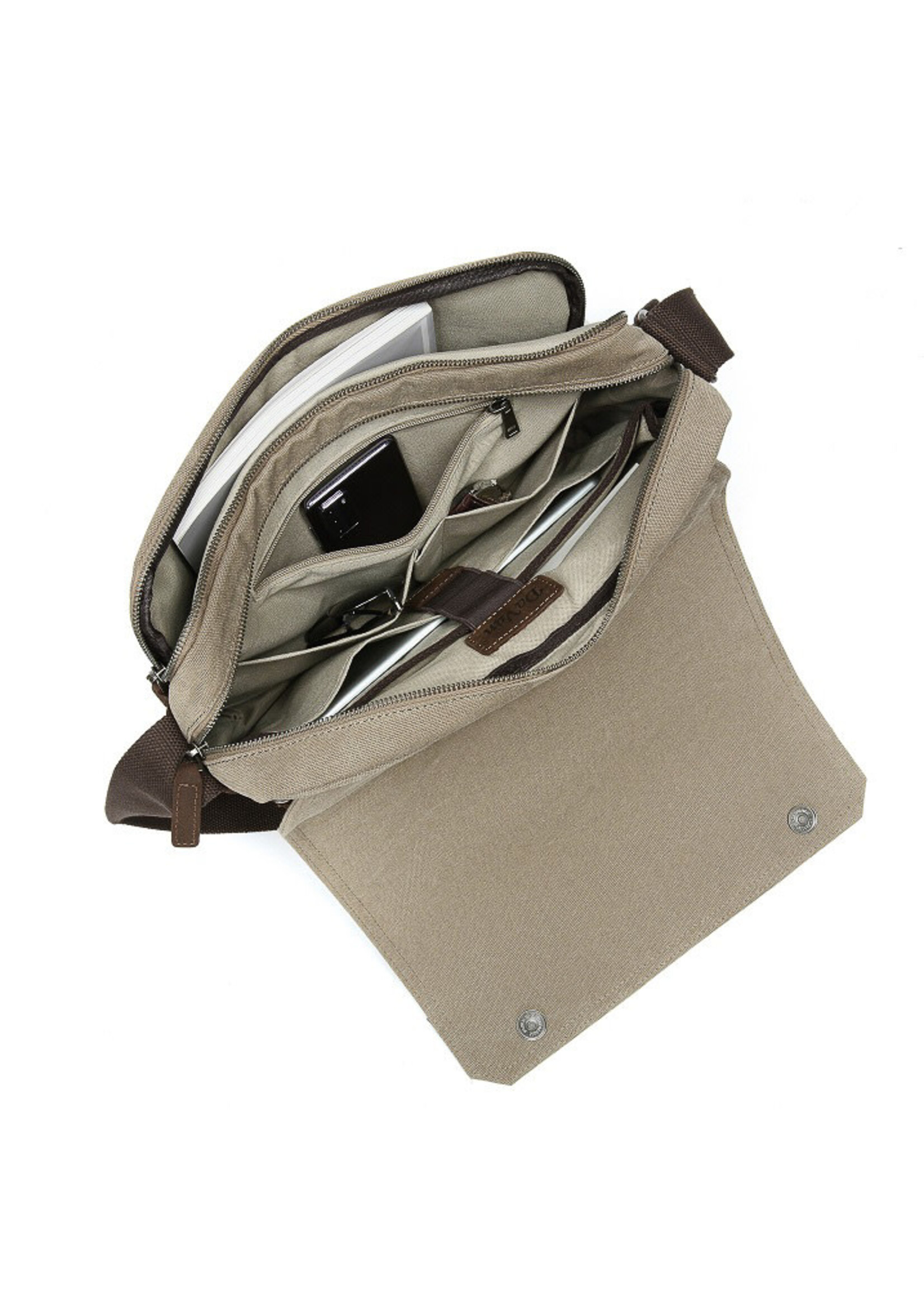 DaVan Messenger Bag w/Leather Trim Mustard