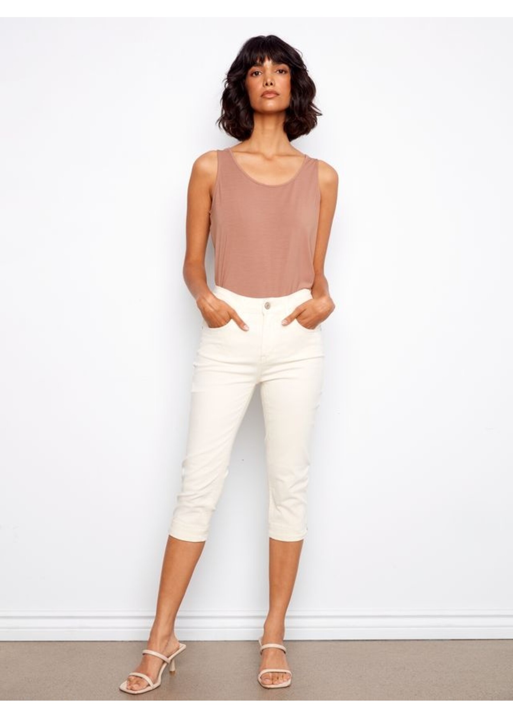 Charlie B Twill Capri Pants C5514RR