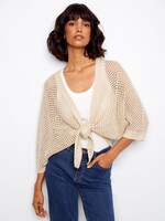 Charlie B Tie Front Crochet Shrug C2957