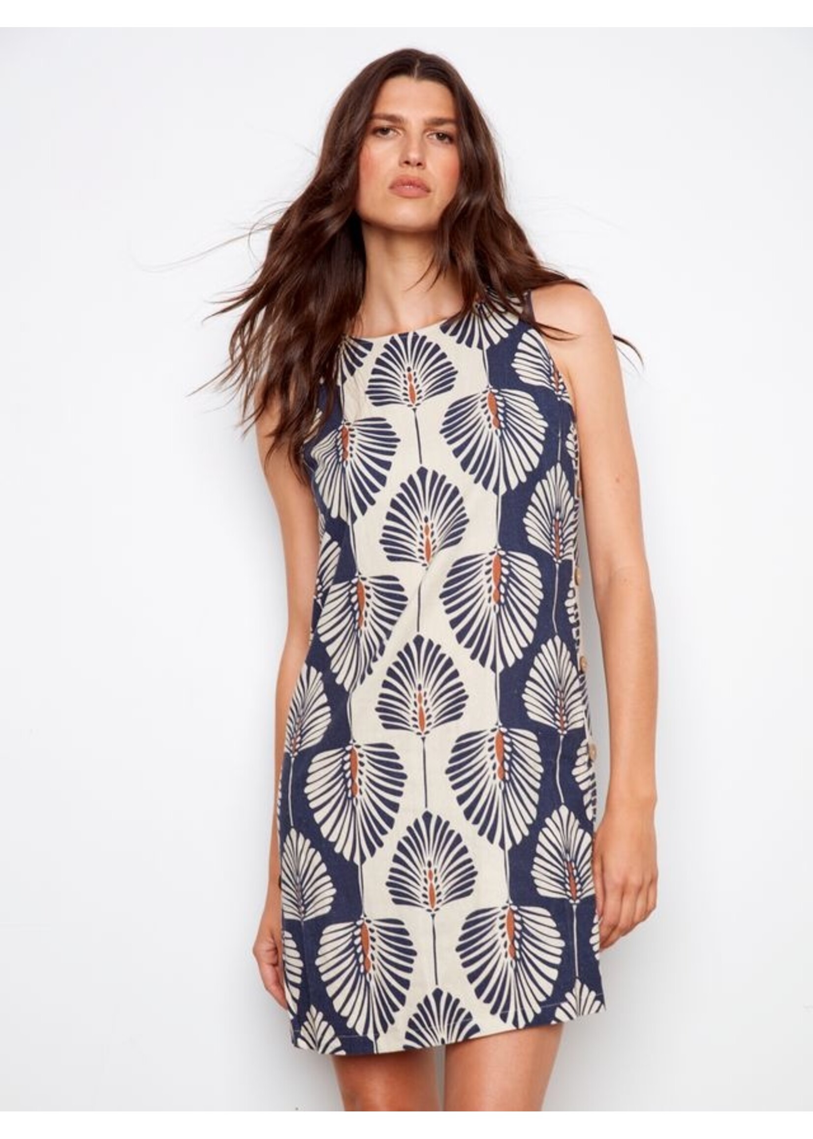 Charlie B Printed Slvless Shift Dress C3254P