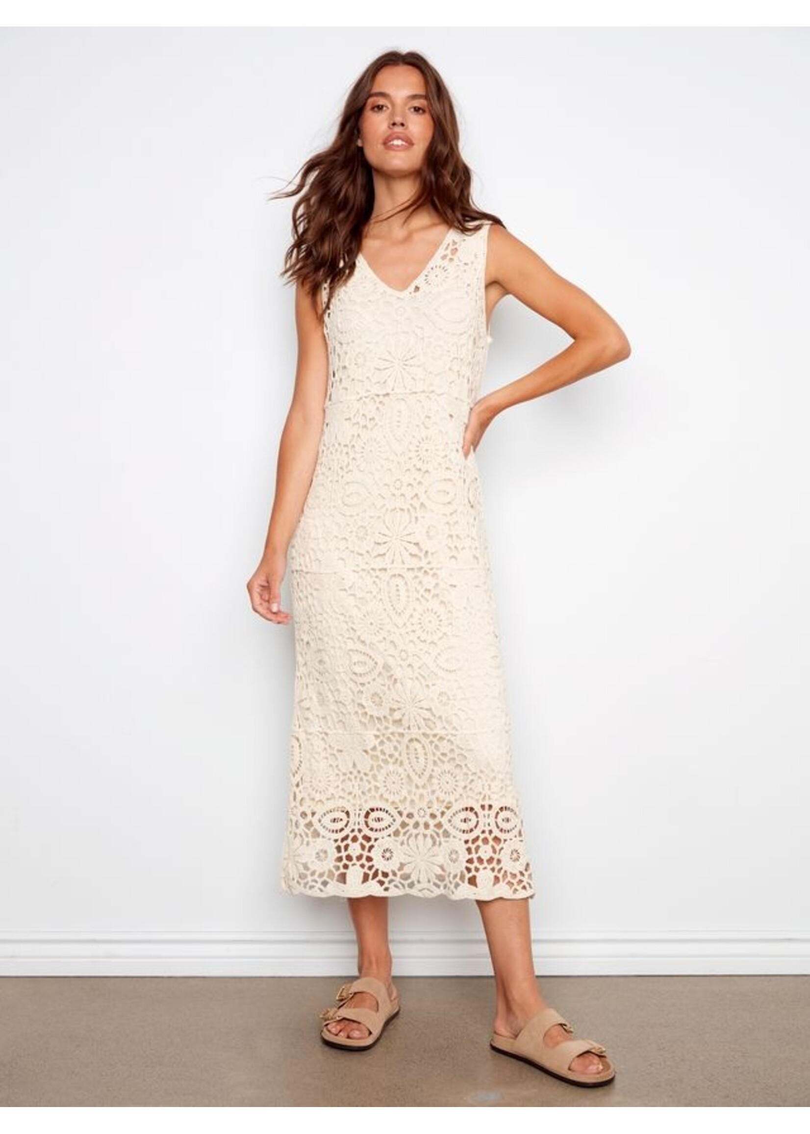 Charlie B Slvless Crochet  Dress C3203R