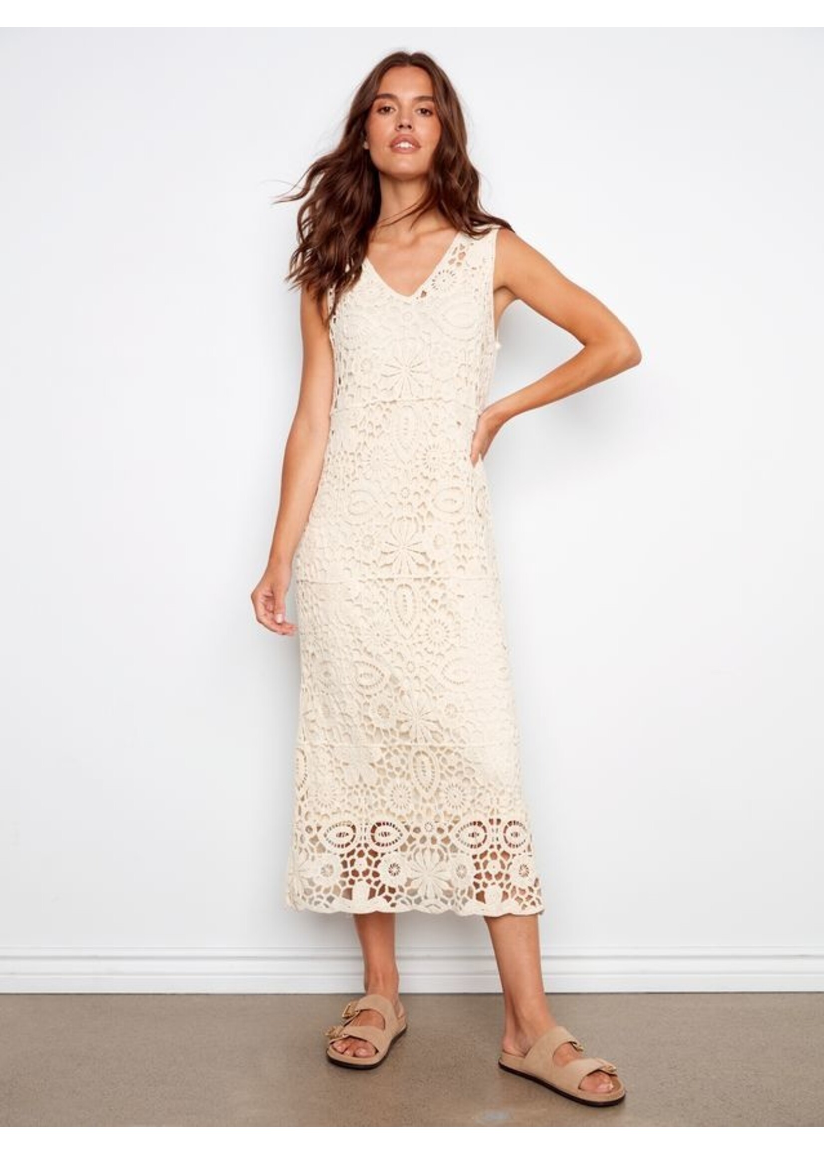 Charlie B Slvless Crochet  Dress C3203R