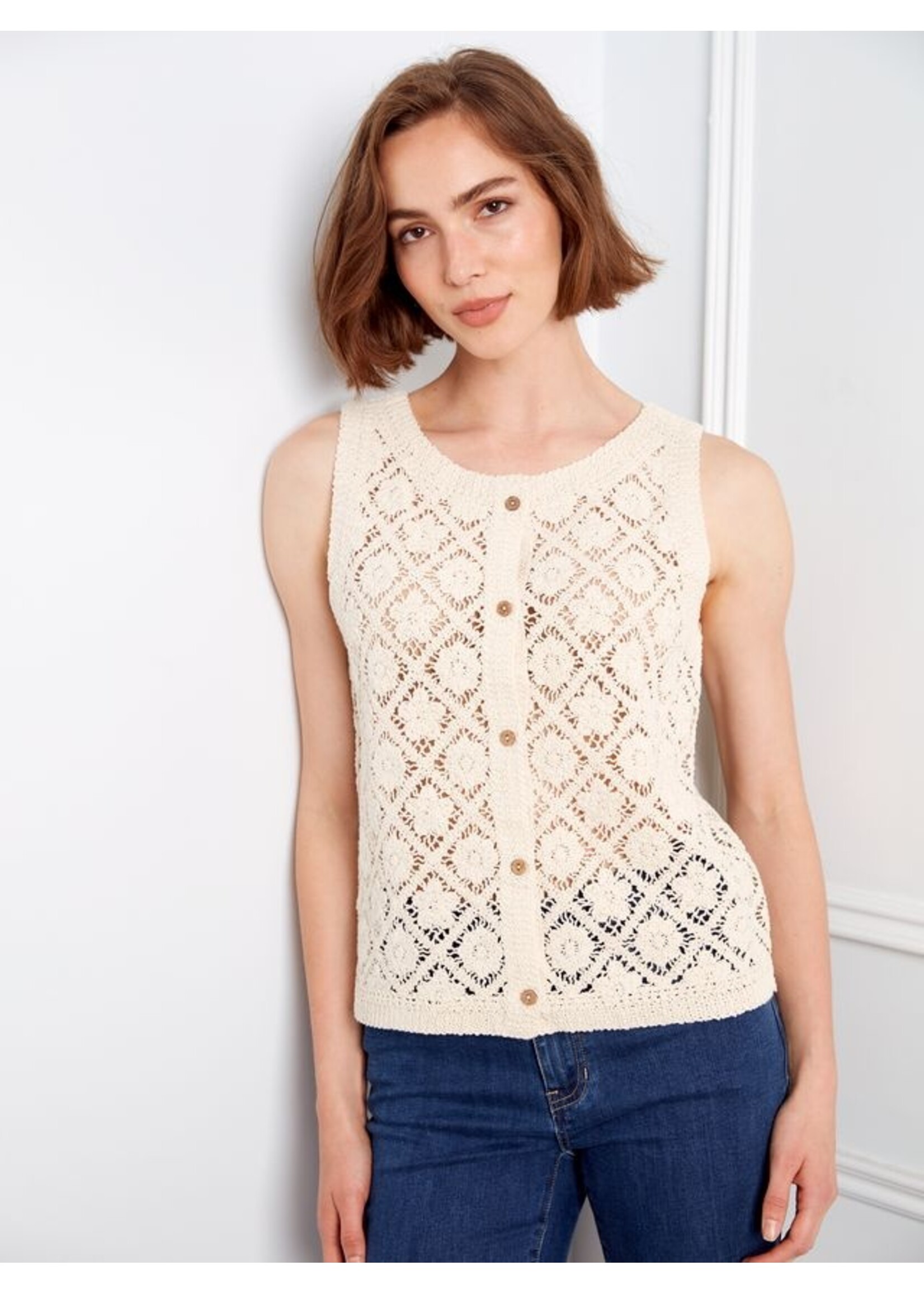 Charlie B Crochet Vest C4665
