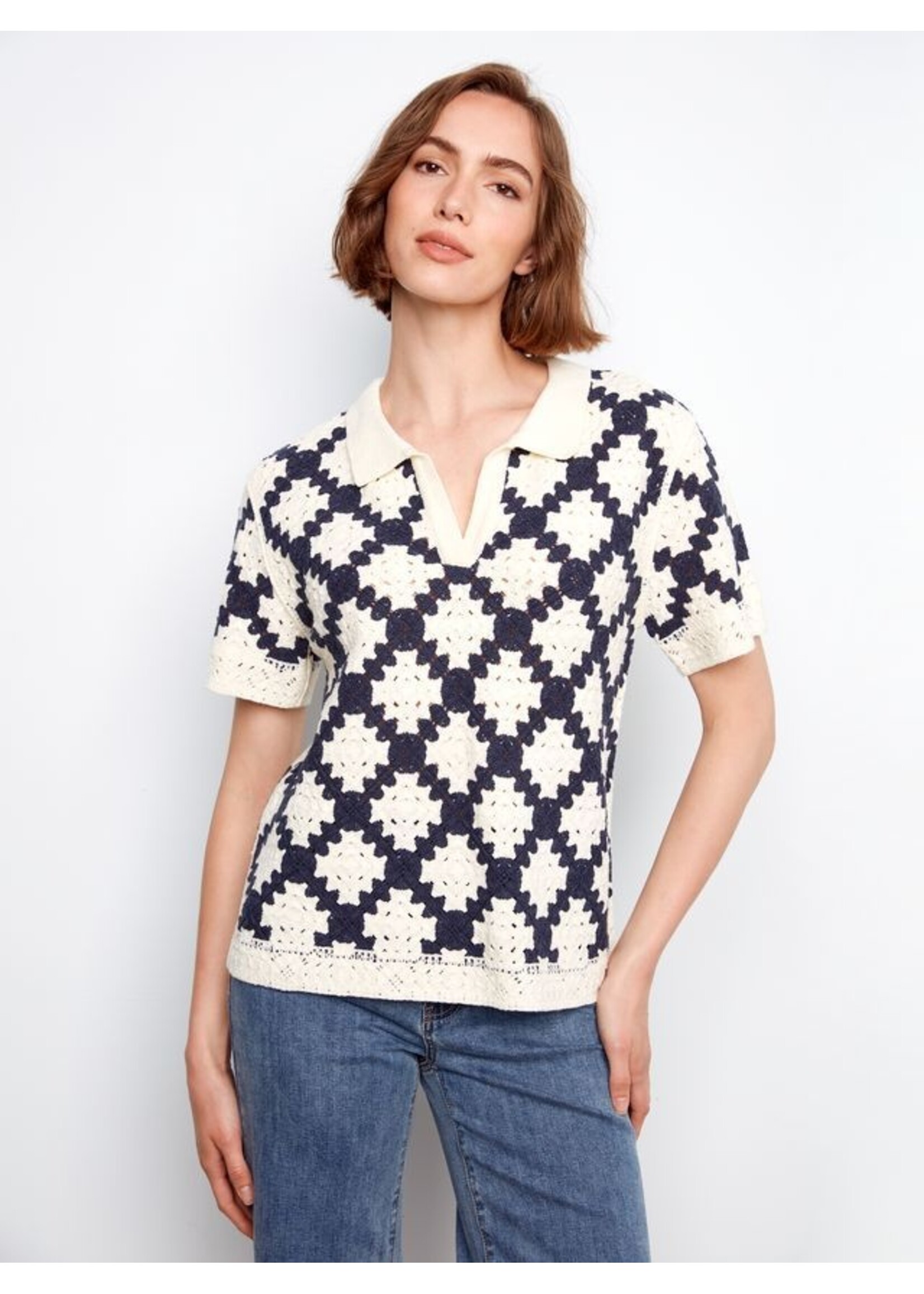 Charlie B Crochet Top C4686