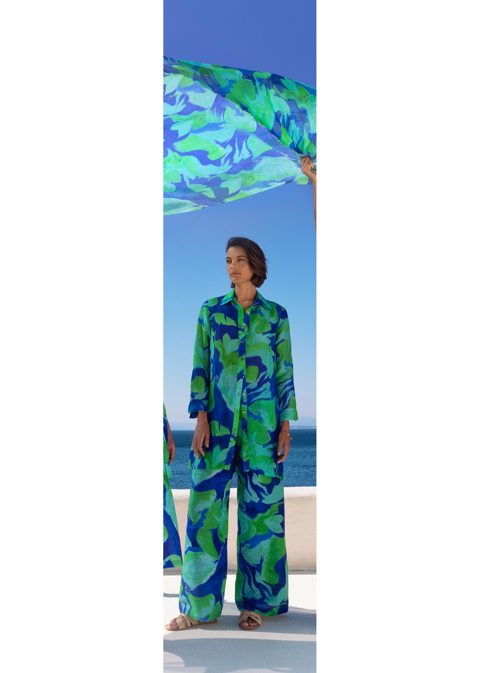 HARIS COTTON Printd Linen Shirt SHR-8178