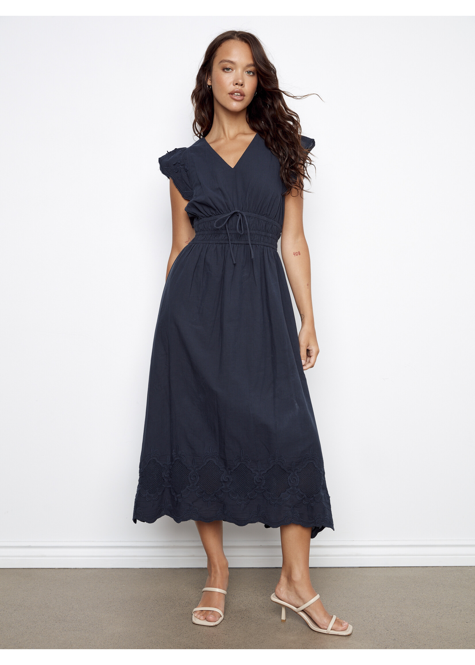 Charlie B V-Neck Cap Sleeve Dress C3251