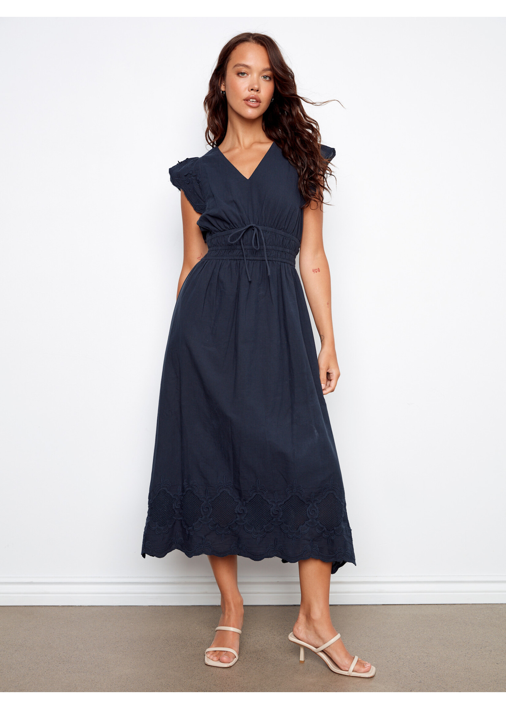 Charlie B V-Neck Cap Sleeve Dress C3251