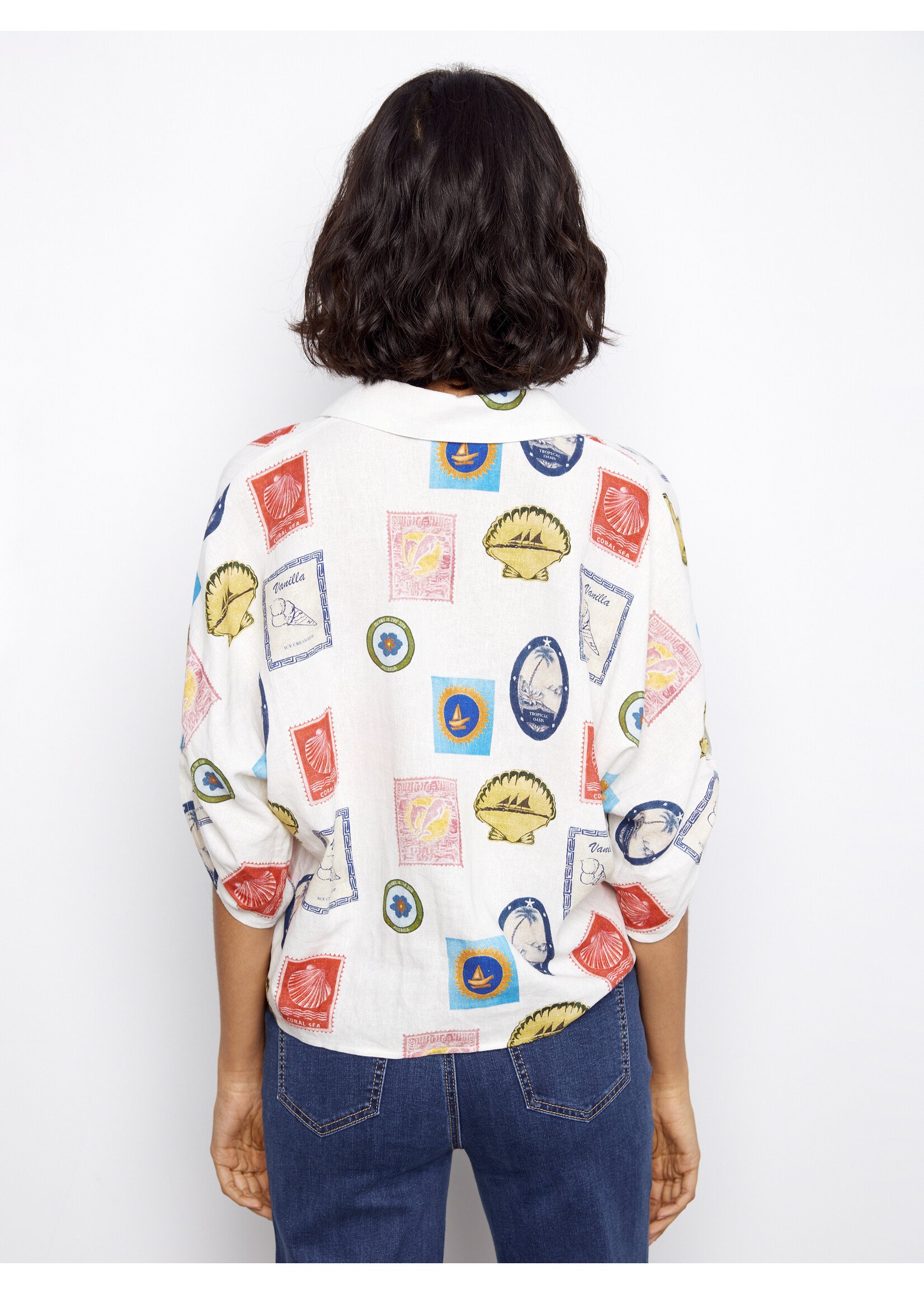 Charlie B Tie Front Blouse C4637X