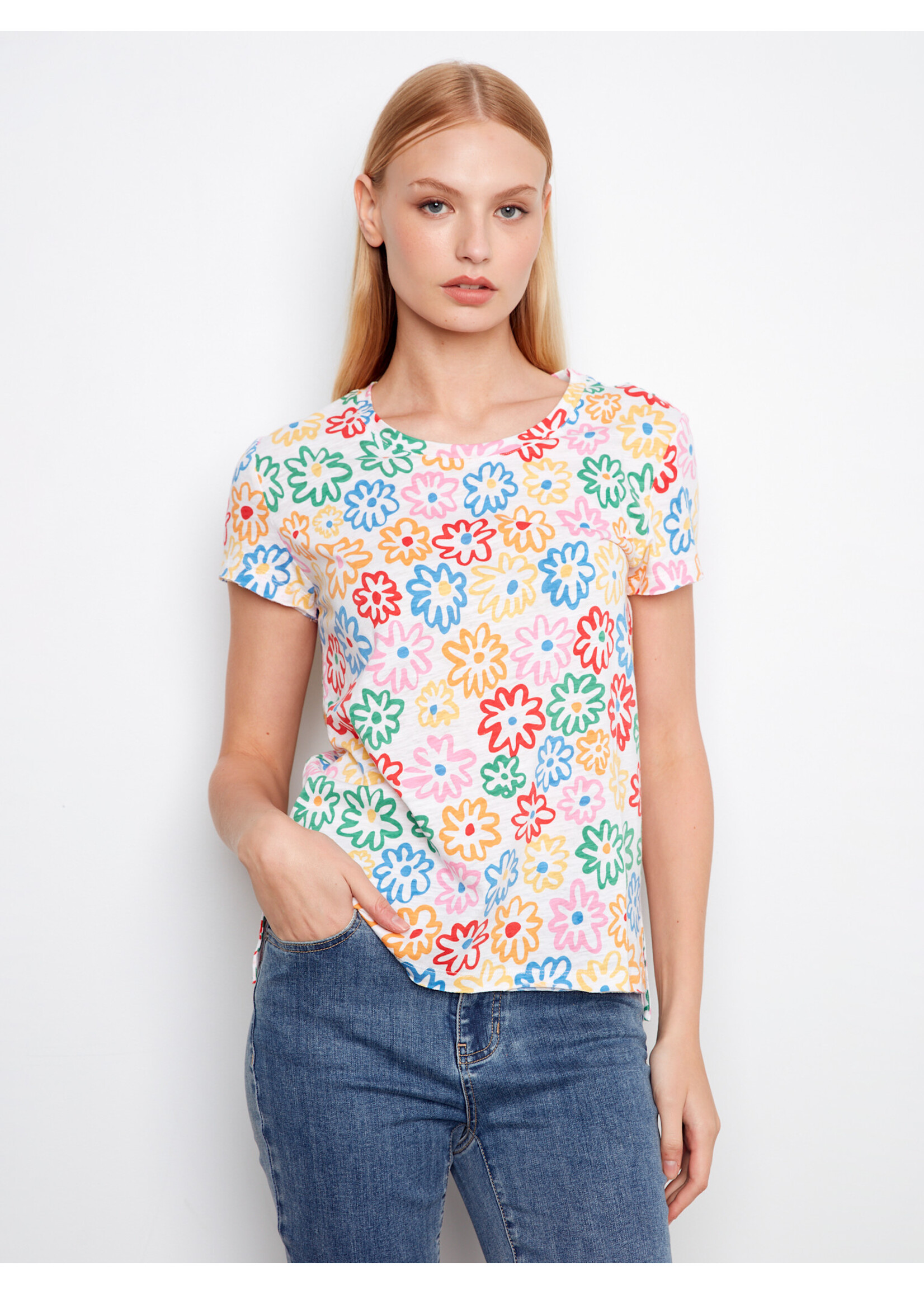Charlie B Printed Orga Top Brielle C1310PK