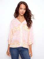 Charlie B 3/4 Slv Blouse C4650
