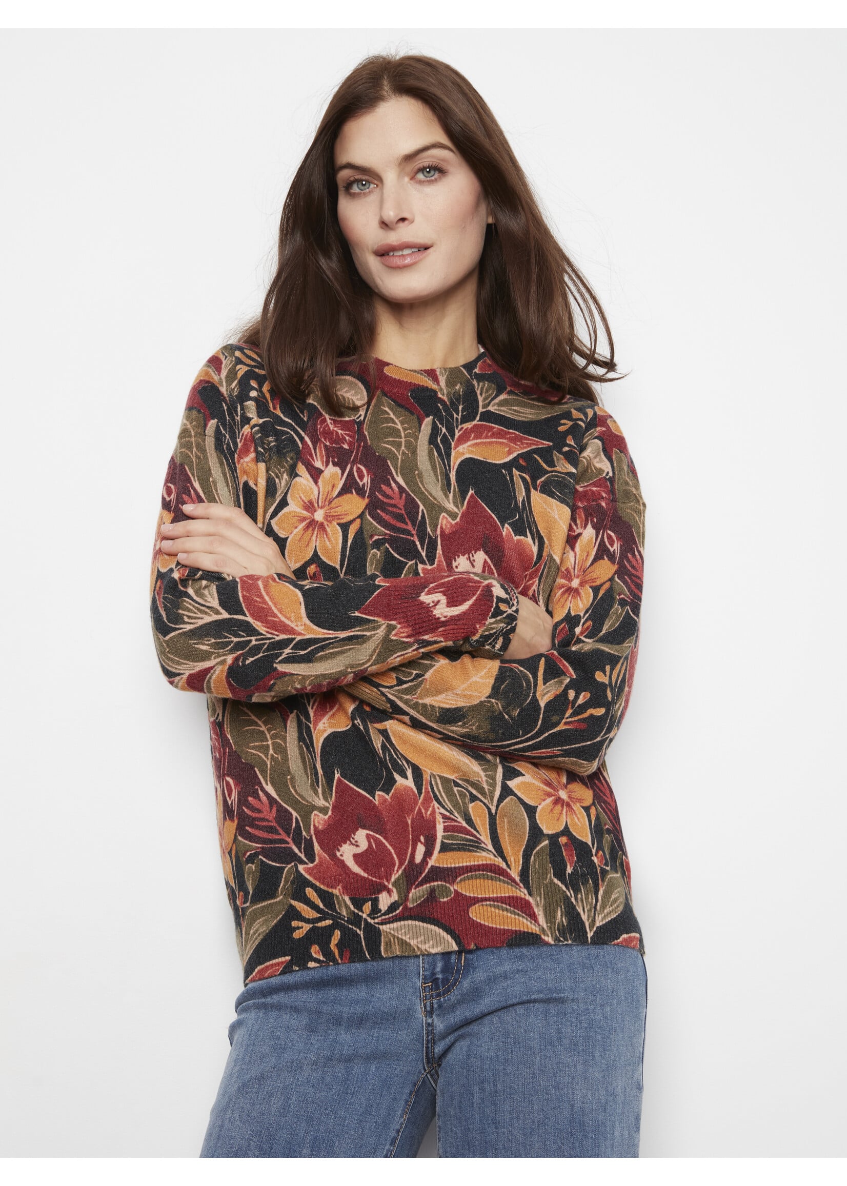 Charlie B Crew Neck Sweater w/Zipper Detail C2574RP