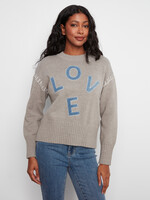 Charlie B Mock Neck Sweater w/Denim Patches C2026 683C