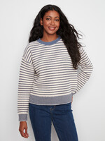 Charlie B Striped Crew Neck Sweater C2033 424B