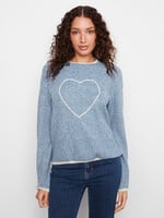 Charlie B Mock Neck Sweater w/Embroidery C2026H
