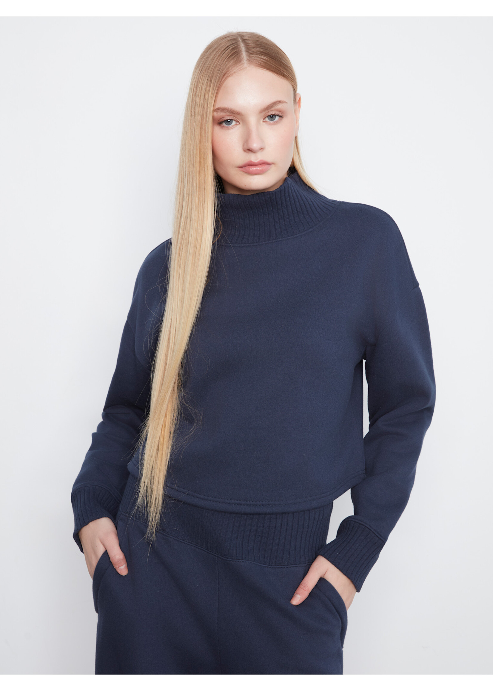 Charlie B Mock Neck Top C1473