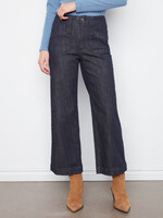 Charlie B Wide Leg, Patch Pocket Denim Pants C5660RR