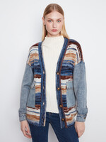 Charlie B Cardigan with Denim Combo C2161 805C