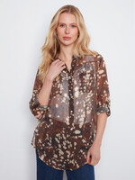 Charlie B LS Blouse with Front Tie C4308PP