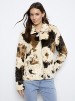 Charlie B Cow Pattern Fur Jacket C6441 788C