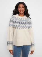 Charlie B Crew Neck Jacquard Sweater C2015 690C