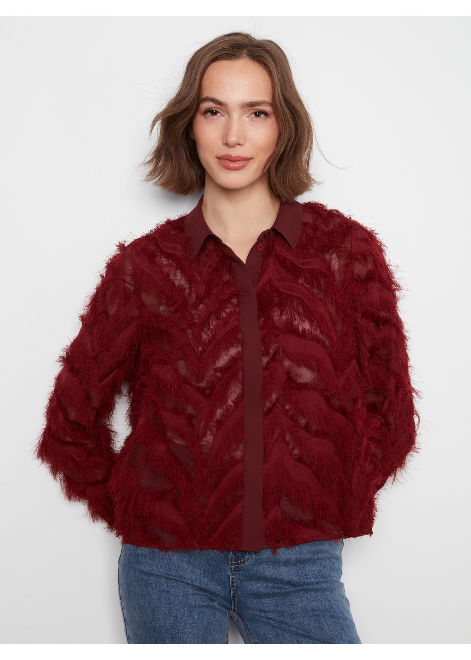 Charlie B Lg Slv Mock Neck Sweater C2067 747C