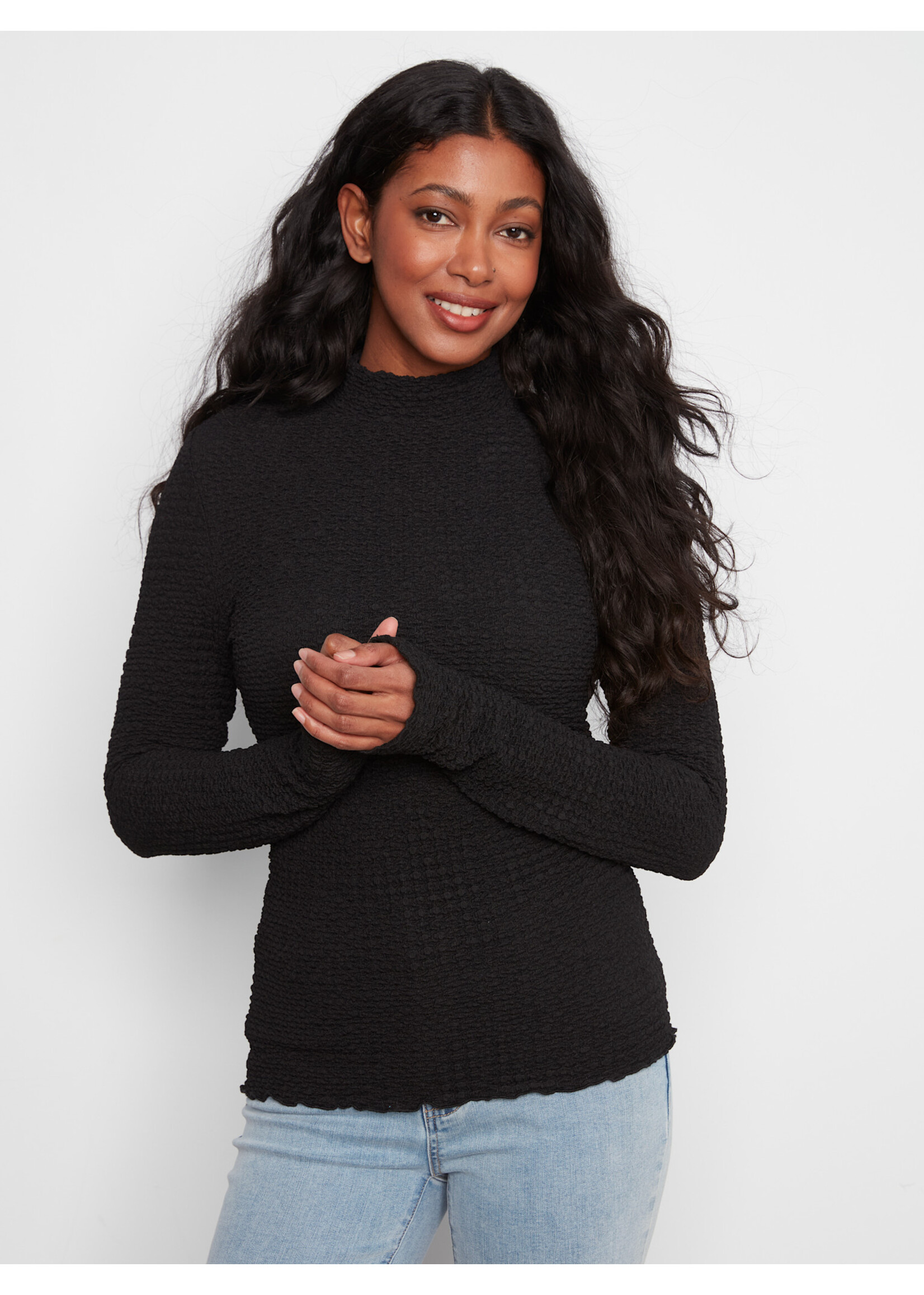 Charlie B LS Mock Neck  C1468