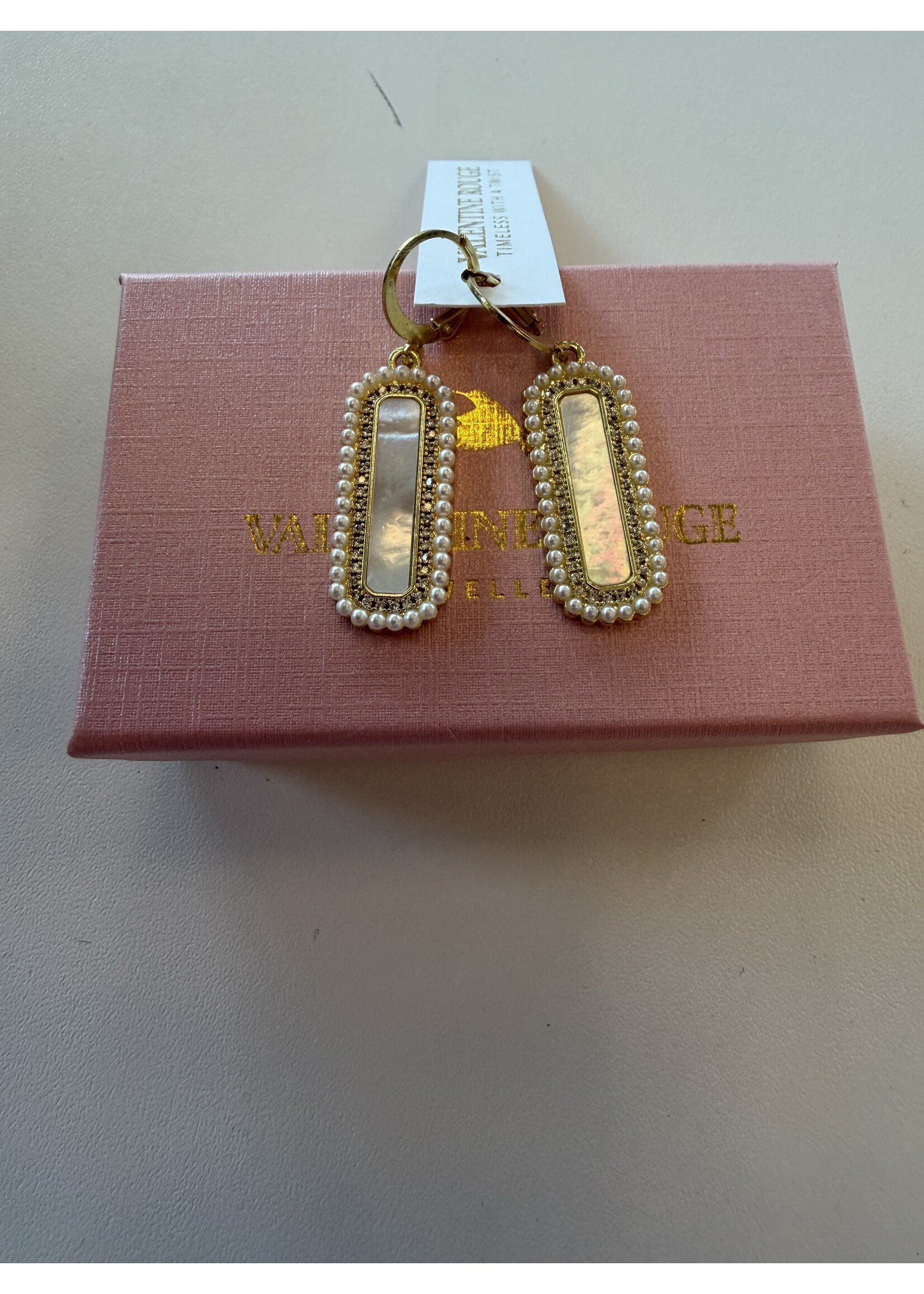 VALENTINE ROUGE Gold Mother of  Pearl Earrings E329