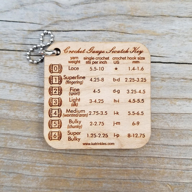 Katrinkles Crochet Gauge Swatch Key Mini-Tool