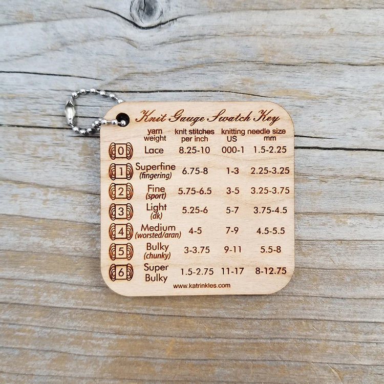 Katrinkles Knit Gauge Swatch Key Mini-Tool